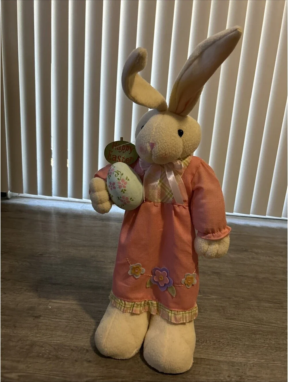 Set of 2,  24” Standing Easter Bunnies, Bowls Eggs Figurines Salt Pepper Shakers